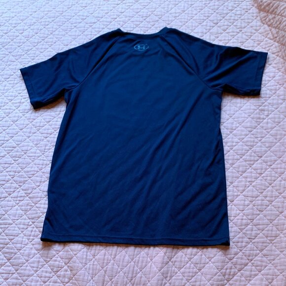 UNDER ARMOUR - Youth Loose Fit Logo T-Shirt  Tee Navy 7 Neon Yellow Youth Large - Picture 6 of 8